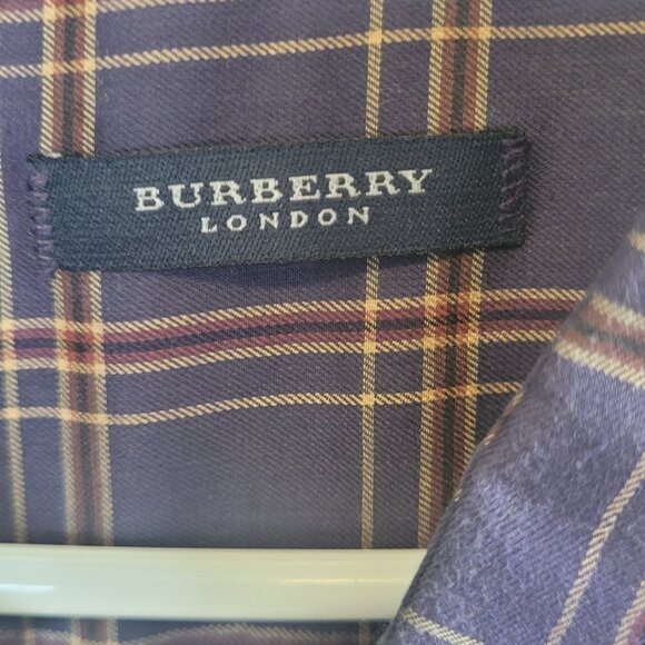 Vintage Burberry London Men's Classic Plaid Button Down Shirt XL Made in USA - Picture 2 of 5